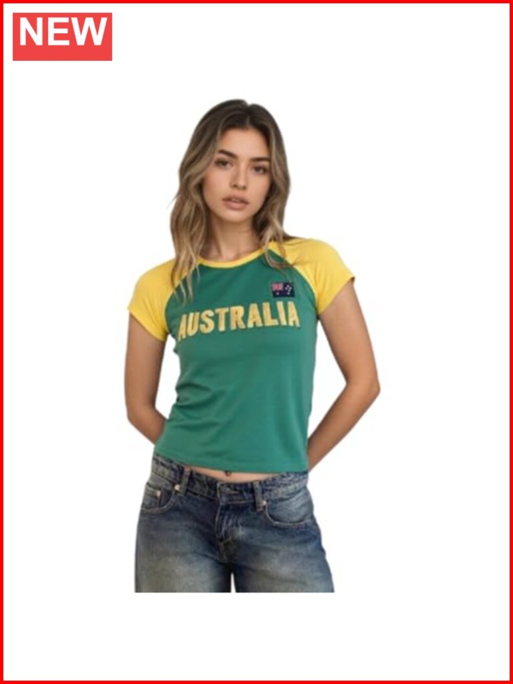 Y2K Crop Top Women's Short Sleeve Graphic Soccer Jersey Tee